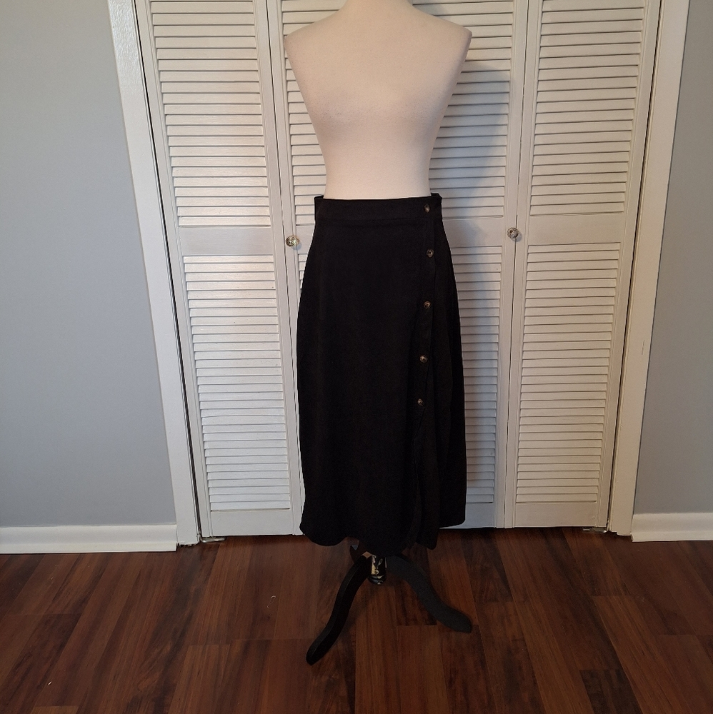 L Love vegan black suede skirt sz medium *K - Picture 6 of 9